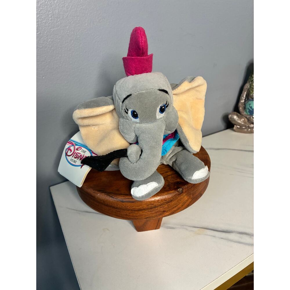 Vintage Disney Store Mini Bean Bag Dumbo 8” Plush Tagged 90s Era Circus Costume